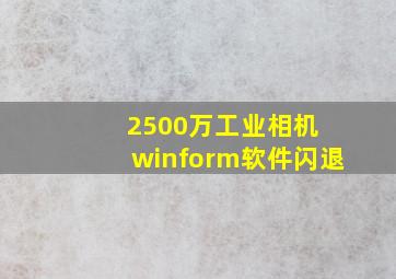 2500万工业相机 winform软件闪退